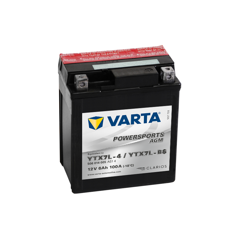 Varta YTX7L-4 YTX7L-BS 506014005 battery | bateriasencasa.com