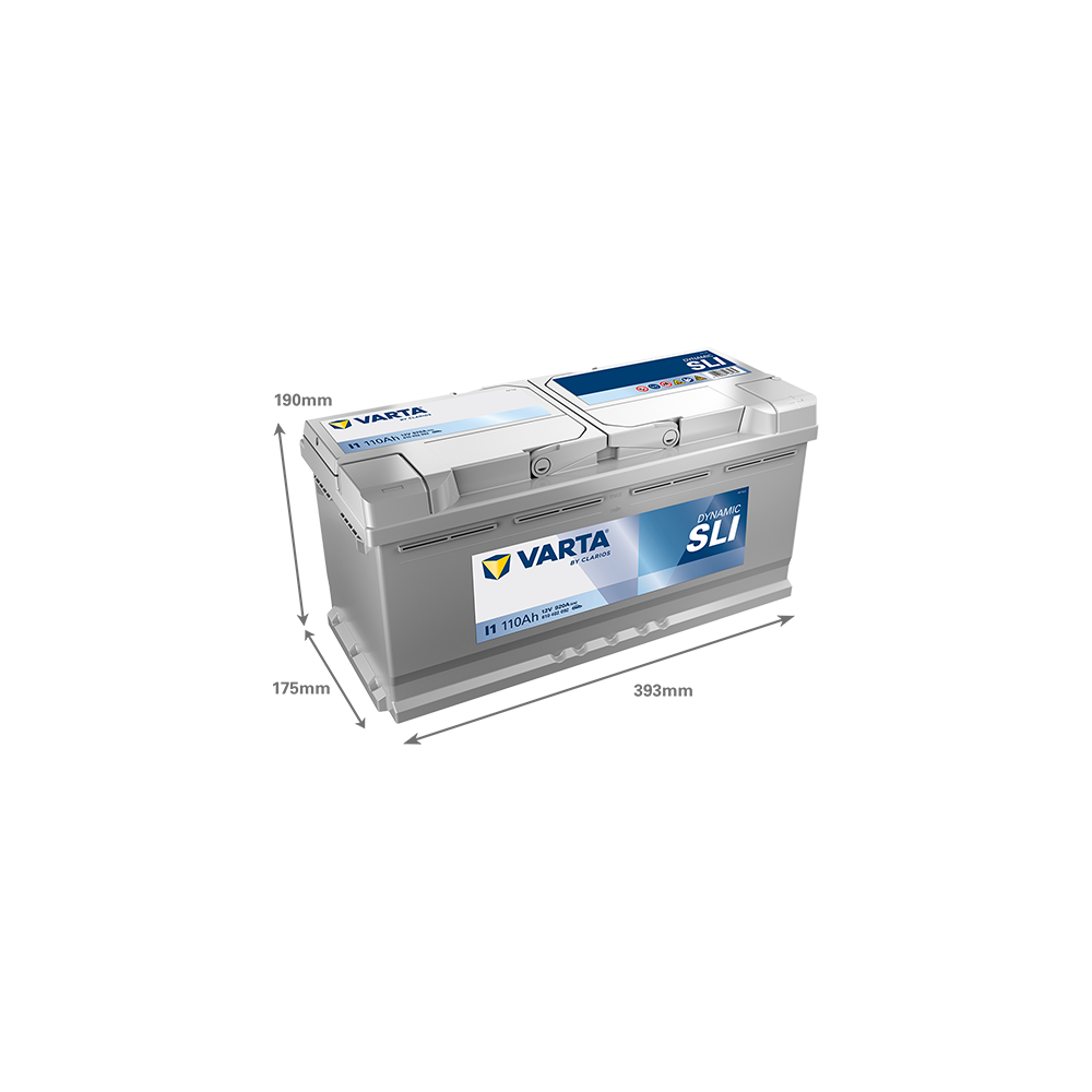 VARTA I1 AGMバッテリー 12V 110Ah 920A Bateria Varta I1 | bateriasencasa.com