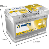 Bateria Varta LA70 70Ah - 2