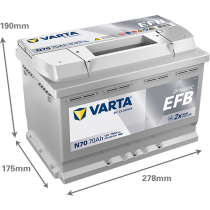 Bateria Varta N70 70Ah - 2