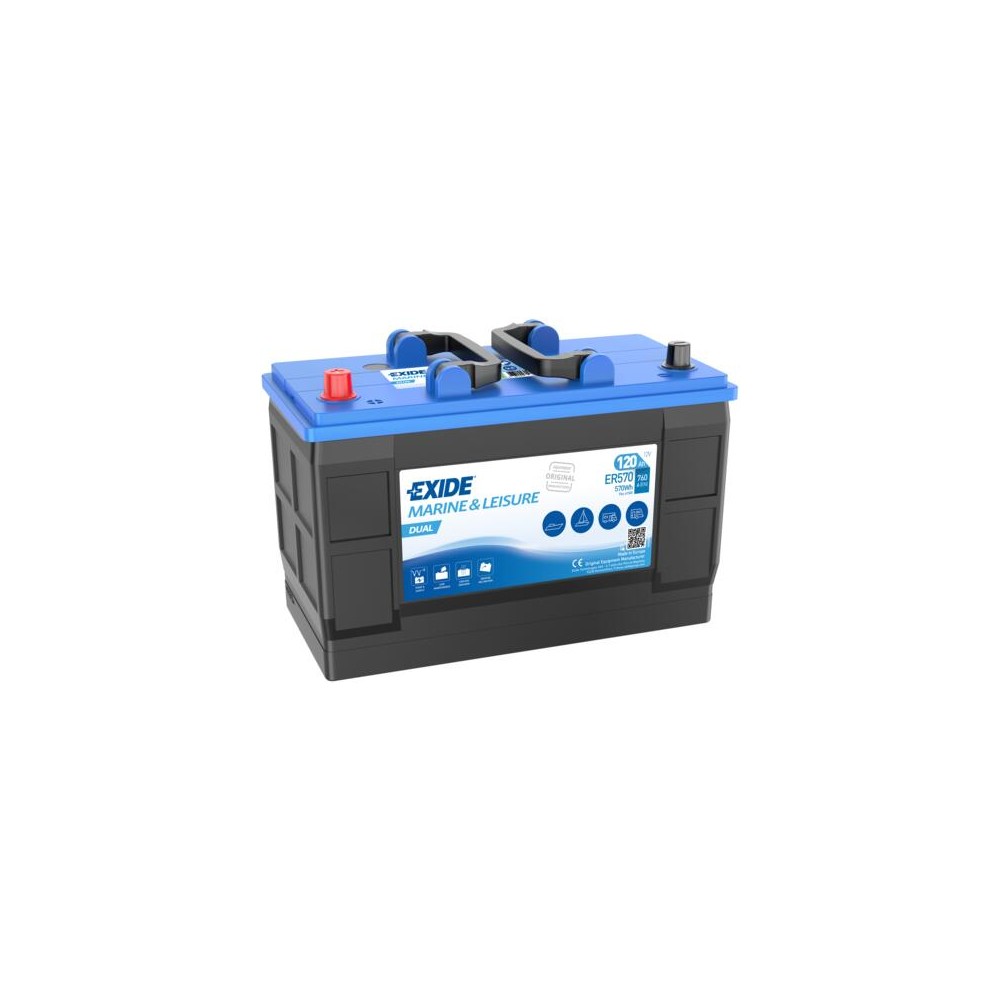 Exide ER570 batteria nautica 120Ah 12V 760A | bateriasencasa.com