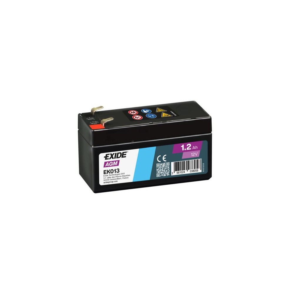 Exide EK013 Autobatterie 1.20Ah 12V 18A | bateriasencasa.com