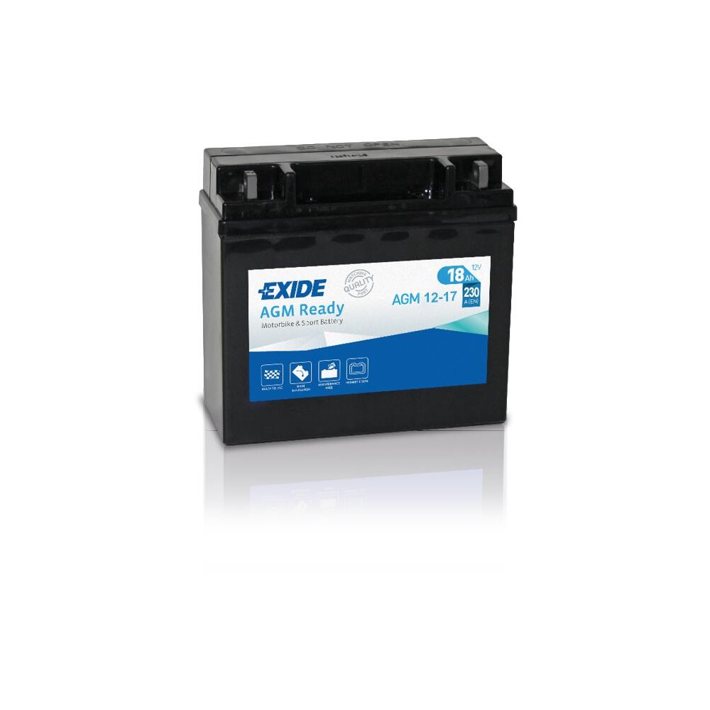 Exide AGM12-17 bateria de mota 18Ah 12V 230A | bateriasencasa.com
