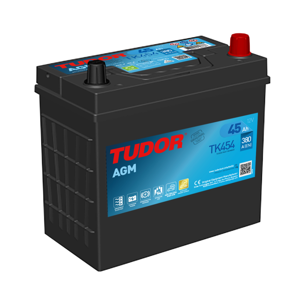 Tudor TK454 batteria ausiliaria 45Ah 12V 380A | bateriasencasa.com