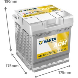 Varta A10 auxiliary battery 40Ah 12V 420A | bateriasencasa.com
