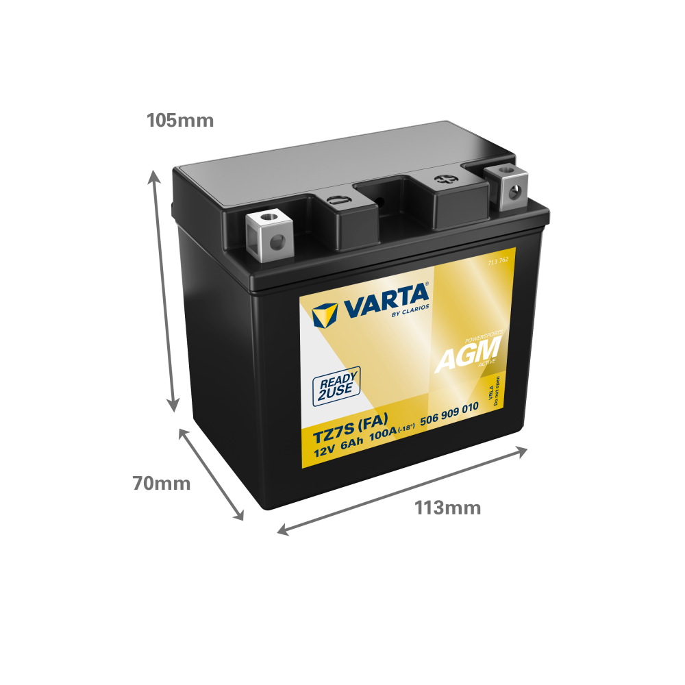 Varta 506909010 motorcycle battery 6Ah 12V 100A | bateriasencasa.com