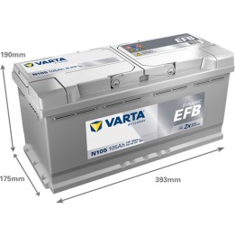 Varta N105 Start-Stop battery 105Ah 12V 950A | bateriasencasa.com