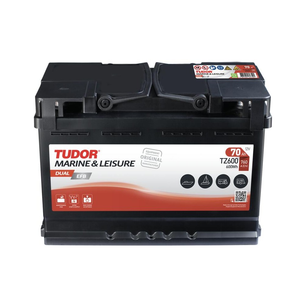 Tudor TZ600 batería de barco 70Ah 12V 760A | bateriasencasa.com