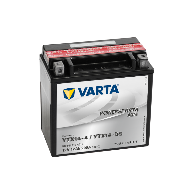 Varta YTX14-4 YTX14-BS 512014010 battery | bateriasencasa.com