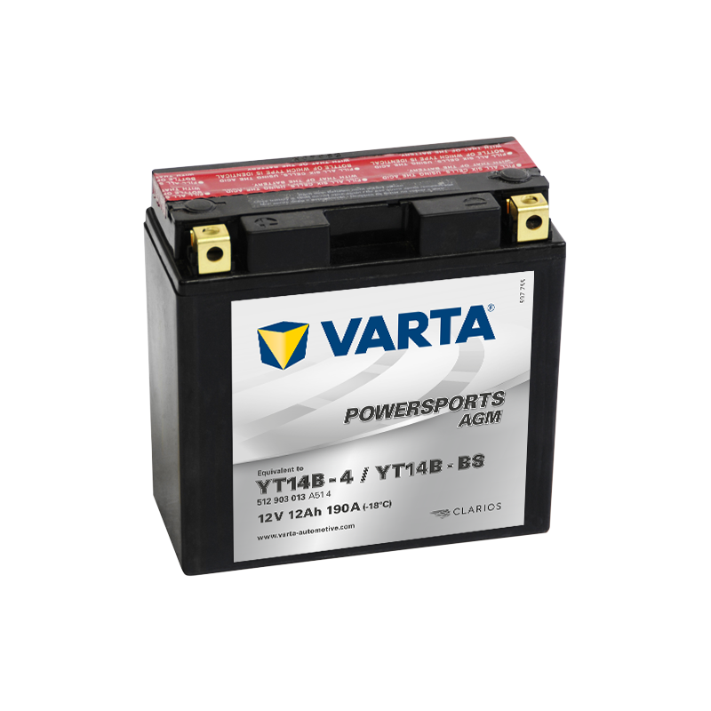 Batería Varta YT14B-4 YT14B-BS 512903013 | bateriasencasa.com