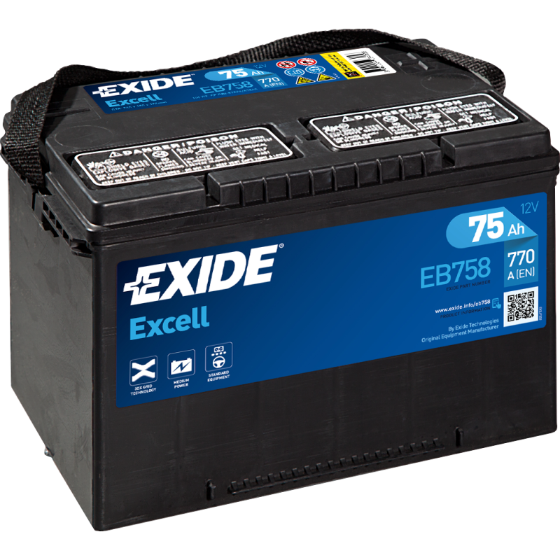 Exide EB758 battery | bateriasencasa.com