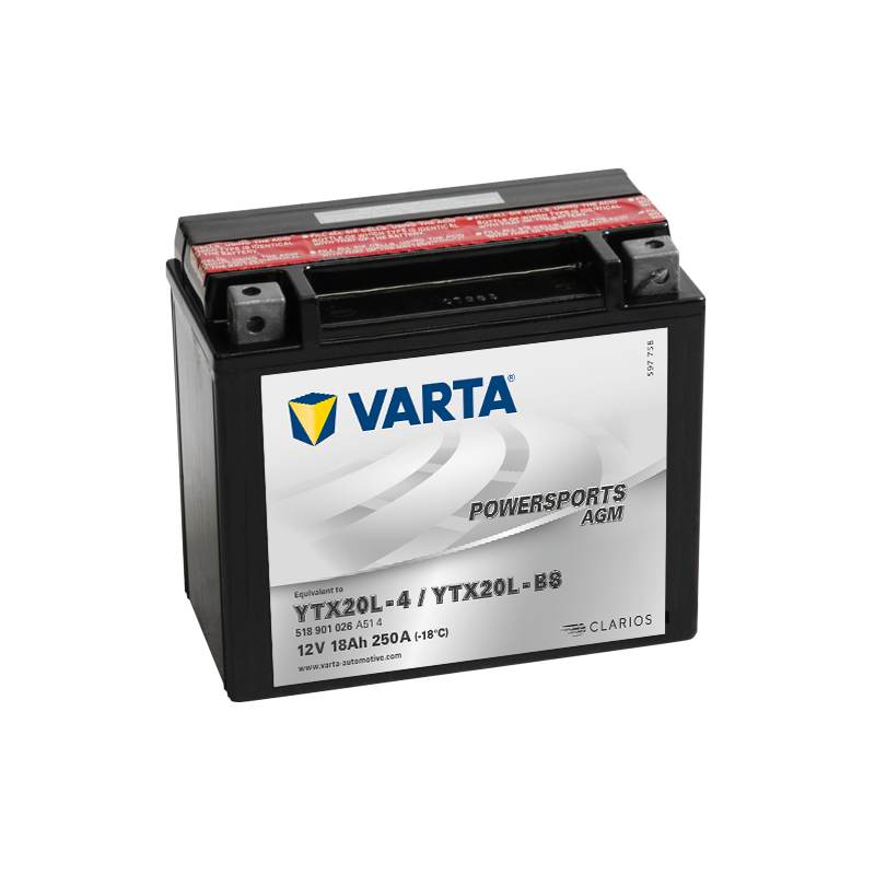 Varta YTX20L-4 YTX20L-BS 518901026 battery | bateriasencasa.com